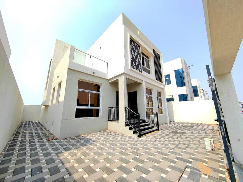 Villa for rent in Ajman, Al Yasmeen area New, first inhabitant Four bedrooms, a living room and a living room Luxury villa 80 thousand required