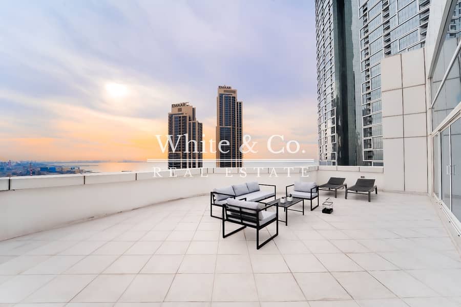 位于迪拜码头，多拉海湾 3 卧室的顶楼公寓 6200000 AED - 8533861