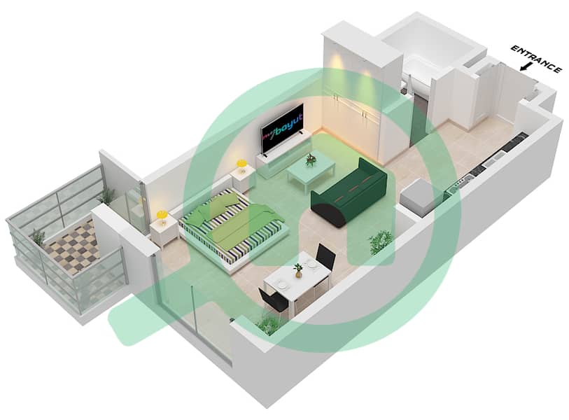 亚斯高尔夫珍品公寓 - 单身公寓类型A-4 FLOOR 1-4戶型图 A-4 Floor 1-4 interactive3D