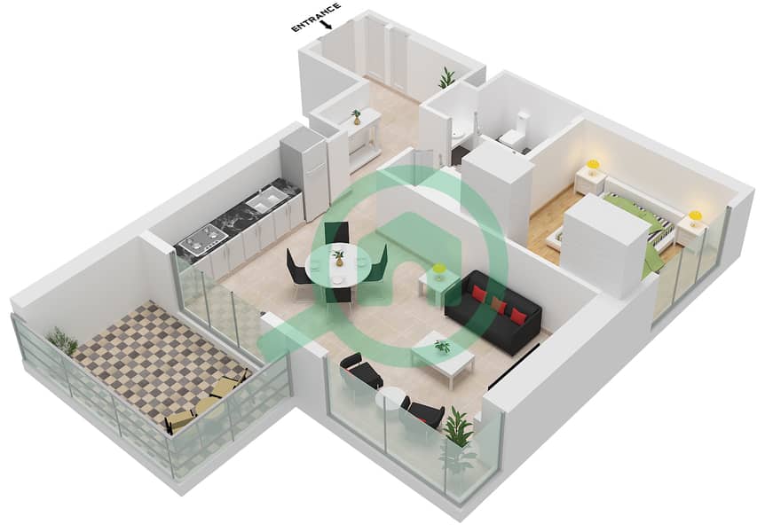 Creek Rise 2 Tower - 1 Bedroom Apartment Unit 4,8 FLOOR 12-27 Floor plan Unit 04 Floor 2-10, 12-27
Unit 08 Floor 12-27 interactive3D