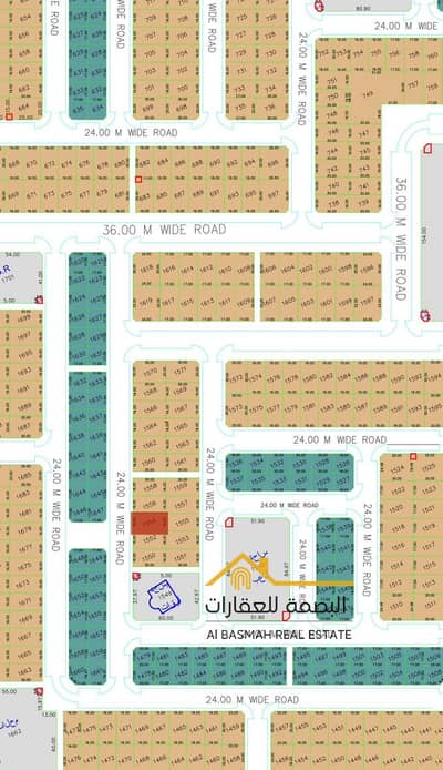 For sale in Sharjah, Rawdat Al Qart project, land in a very excellent location, directly next to the mosque and the garden, with an area of 5166 squ