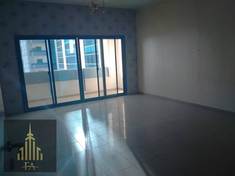 Chiller & Parking free, 1 bhk with balcony rent 33000 on Ajman Cornish.