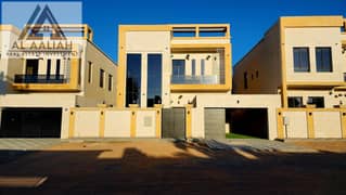 For sale, a personally finished villa with an entirely stone face, one of the most luxurious modern villas in Ajman, opposite Ajman Academy, freehold,