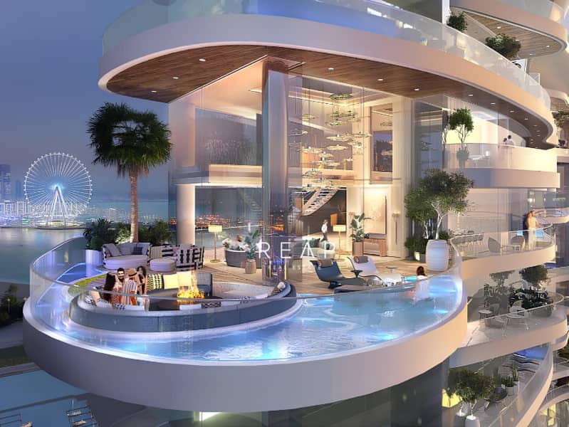 位于迪拜港，卡瓦利达马克海湾综合公寓，DAMAC 海湾大厦 B 座 1 卧室的公寓 3550000 AED - 8556937