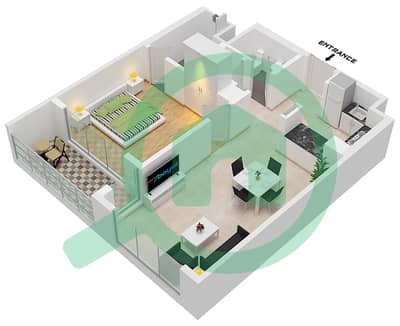Crest Grande - 1 Bedroom Apartment Type/unit A/UNIT 4,6,7/FLOOR 7-12 Floor plan