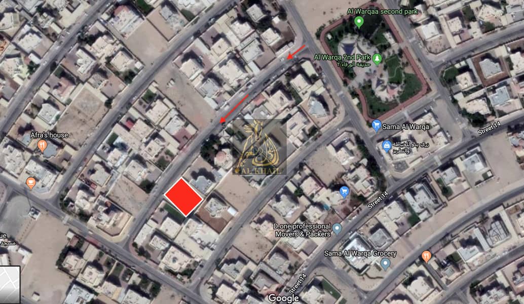 Residential Villa Plot for sale in Al Warqaa 2 next to the park and close to the Mirddif City Center