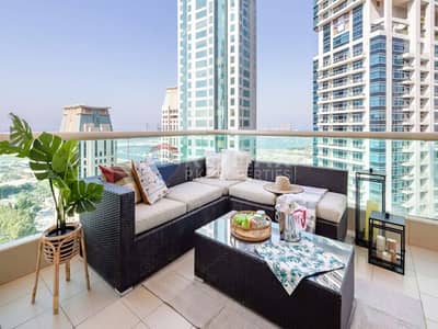 2 Bedroom Apartment for Rent in Dubai Marina, Dubai - Full Sea View |Fully Furnished |HighFloor |Terrace