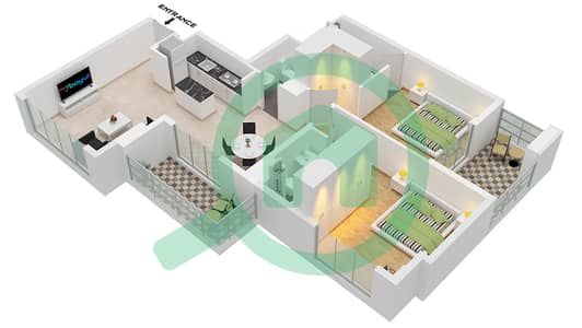 V1TER Residence - 2 Bedroom Apartment Type/unit A / 1 FLOOR 2-18 Floor plan