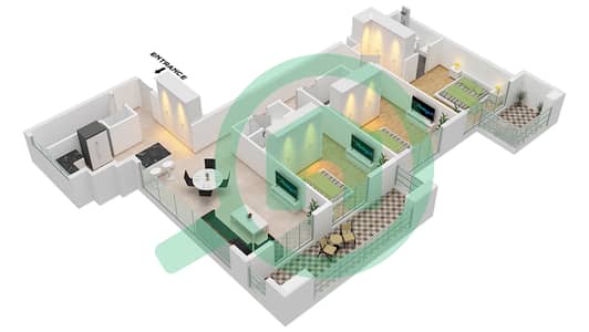 V1TER Residence - 3 Bedroom Apartment Type/unit A / 1 FLOOR 21-22 Floor plan