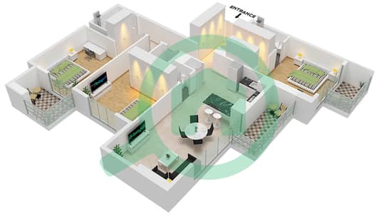 V1TER Residence - 3 Bedroom Apartment Type/unit D / 6 FLOOR 21-22 Floor plan