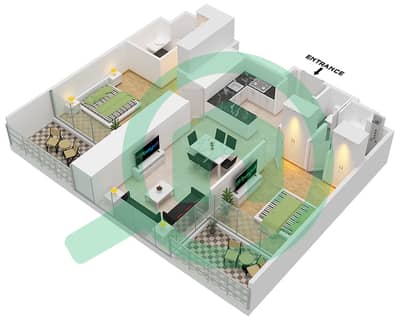 المخططات الطابقية لتصميم النموذج A شقة 2 غرفة نوم - صفا تو دي غريسوغونو