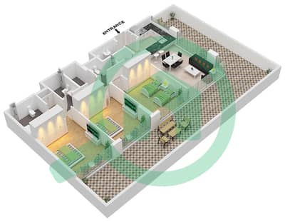 公寓143号 - 3 卧室公寓单位4 GROUND FLOOR戶型图