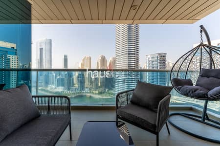 2 Bedroom Apartment for Rent in Dubai Marina, Dubai - Stunning Marina View | Two Balconies | Study Room