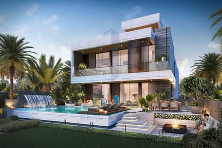 6 Bedroom Villa for Sale in DAMAC Lagoons, Dubai - V55 Morocco - Rear. jpg