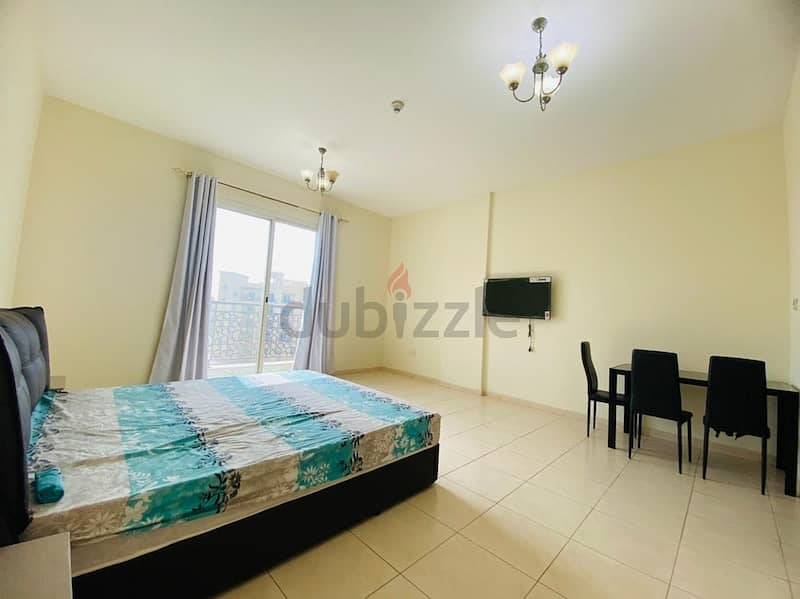 !!! COZY FURNISHED STUDIO WITH BALCONY IN EMIRATES CLUSTER !!!
