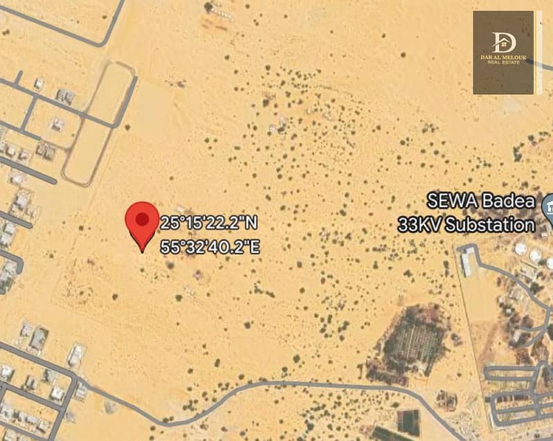 For sale in Sharjah, Al-Hoshi area, residential investment land, area of ​​5400 feet, permit for a residential villa, ground and first 50% of the roof, excellent location, close to Maliha Street, close to Dubai Road, close to Emirates Transit Road, close