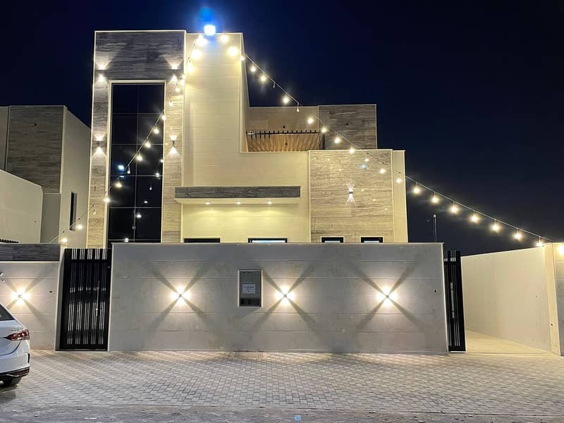 For sale, a villa including registration fees, one of the most luxurious villas in Ajman, in Al Helio 2, with European design and finishes, super delu
