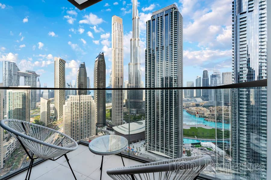 Burj and Fountain Views | 3B+M | Furnished