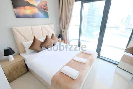 شقة 1 غرفة نوم للايجار في الخليج التجاري، دبي - لا عمولة! شقة جديدة بغرفة نوم واحدة مع شرفة كبيرة وإطلالات بانورامية على الخليج التجاري