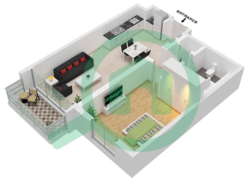 المخططات الطابقية لتصميم الوحدة 4-6 FLOOR 1-11 شقة 1 غرفة نوم - برج إيون 2 Unit 1 Floor 2-11
Unit 4 Floor 1-11
Unit 5 Floor 1-11
Unit 6 Floor 1 interactive3D