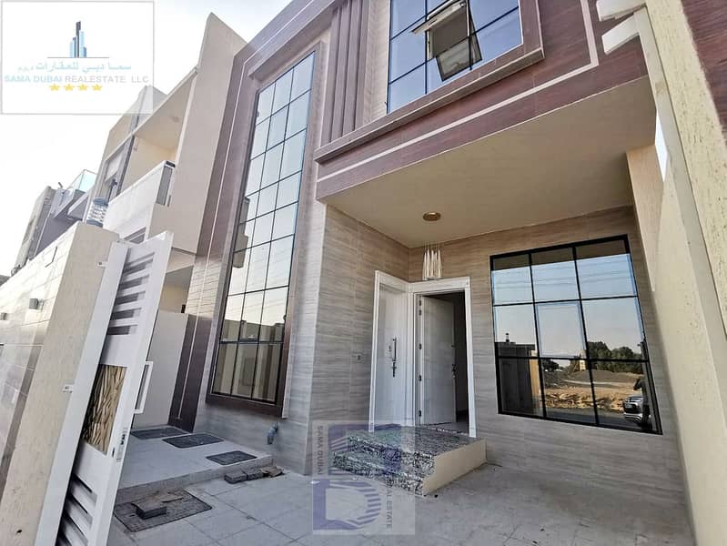 At a snapshot price and without down payment, a two-storey villa near the mosque, one of the most luxurious villas in Ajman, with a palace design