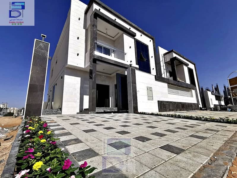At a snapshot price and without down payment, a modern villa near the mosque, one of the most luxurious villas in Ajman, with a super deluxe building