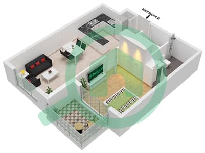 المخططات الطابقية لتصميم النموذج 2 شقة 1 غرفة نوم - ليفانتو من Oro24