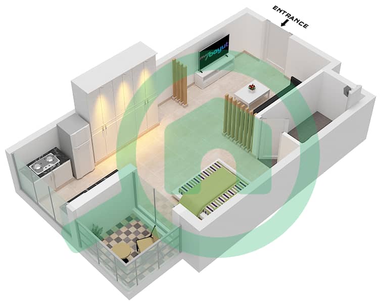 Levanto By Oro24 - Studio Apartment Type 2 Floor plan interactive3D