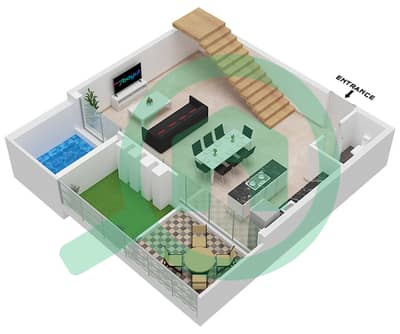 المخططات الطابقية لتصميم النموذج 1 ( DUPLEX ) شقة 2 غرفة نوم - ليفانتو من Oro24