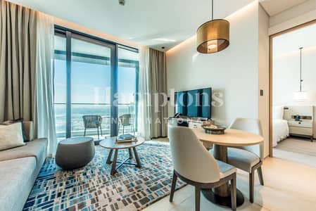 1 Bedroom Apartment for Rent in Jumeirah Beach Residence (JBR), Dubai - Partial Sea View | Serviced 1 Bedroom