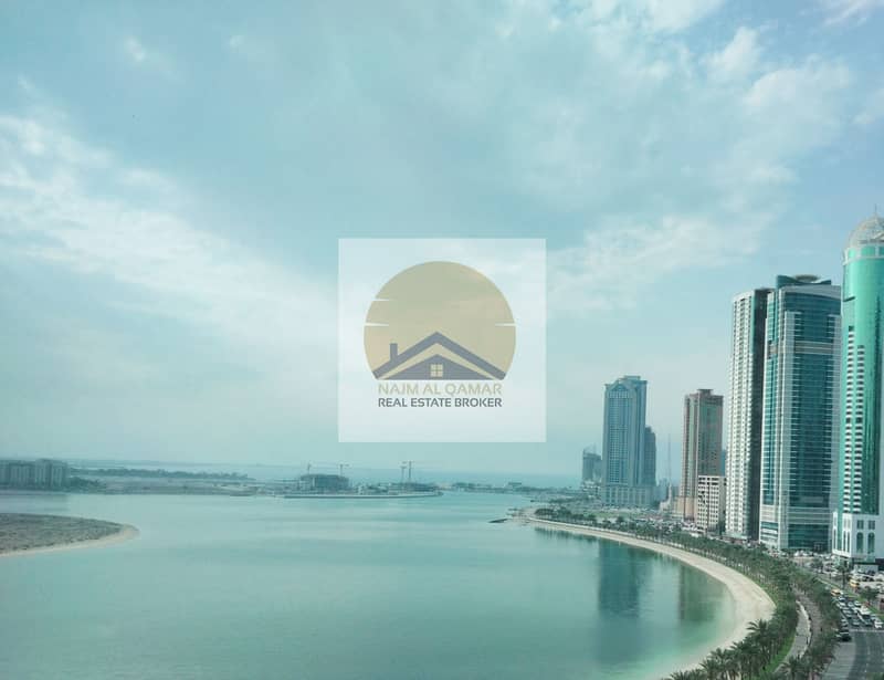 Lake View/Free Chiller AC,H. C,Parking/Luxury 3-BR with Master BR,Balcony/ At Al Khan Lagoon