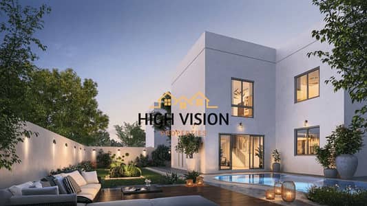 5 Bedroom Villa for Sale in Yas Island, Abu Dhabi - 6 The Evening Rear Yard Area. png