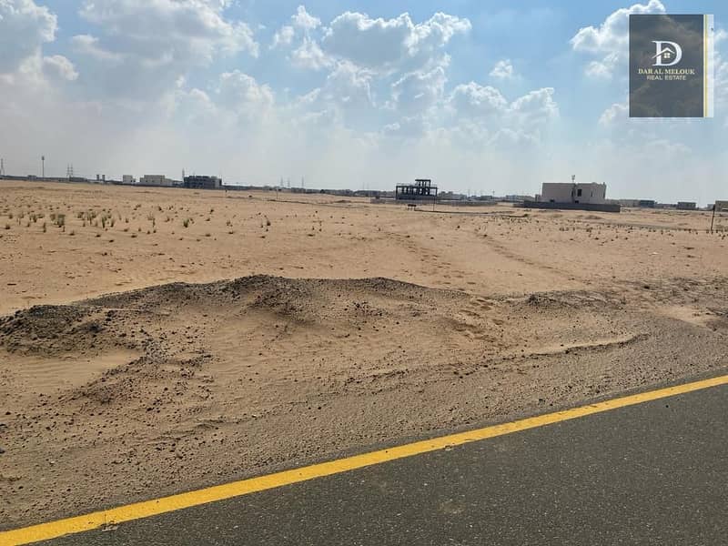 For sale in Sharjah, Basateen Al Zubair area, residential land, area of ​​5,000 feet, permit for a ground and two-storey villa, excellent location, freehold installments completed, all Arab nationalities. The Basateen Al Zubair area is distinguished by an