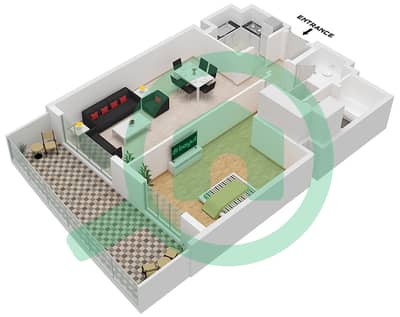 Ajwan Towers - 1 Bedroom Apartment Unit 22C FLOOR GROUND Floor plan