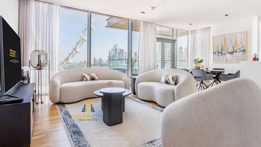شقة 3 غرف نوم للايجار في جزيرة بلوواترز‬، دبي - 3 غرف نوم + مكتب - إطلالة: عين دبي / أفق جميرا بيتش ريزيدنس / البحر