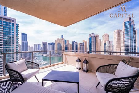 3 Bedroom Apartment for Rent in Dubai Marina, Dubai - Big Layout | High Floor | Marina View