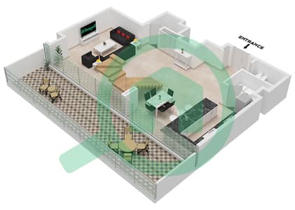المخططات الطابقية لتصميم الوحدة 8 ( DUPLEX ) شقة 2 غرفة نوم - مساكن النسيم A