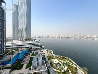 3 Bedroom Apartment for Rent in Dubai Creek Harbour, Dubai - Full Water View | Low Floor | Chiller Included