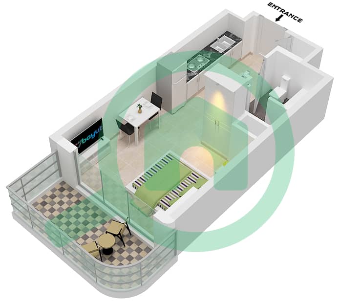 المخططات الطابقية لتصميم النموذج / الوحدة A/UNIT 5,6/FLOOR 2-14 شقة استوديو - أفانت غارد ريزيدنسيز من سكاي لاين Floor 2-14 interactive3D