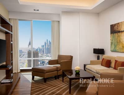 2 Bedroom Hotel Apartment for Rent in Al Sufouh, Dubai - Deluxe Two Bedroom Apartment_Living Room. jpg