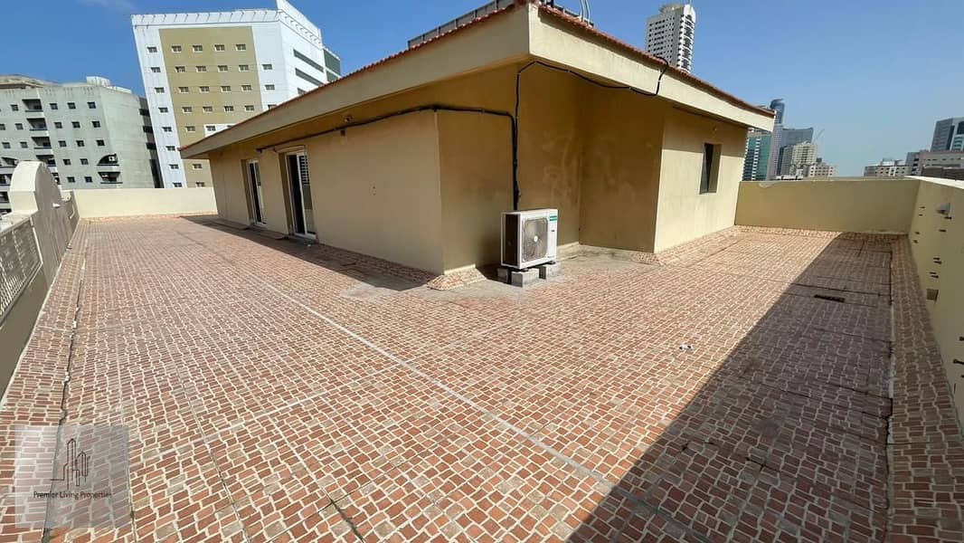 "Spacious Penthouse with Master Bedroom, Large Hall, 2 Bathrooms,  Roof Balcony, Modern Kitchen in Family Building Near Sahara Center"
