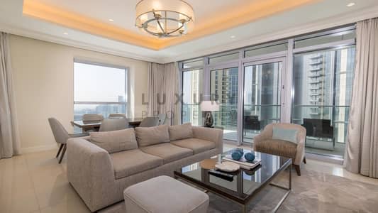 2 Bedroom Apartment for Rent in Downtown Dubai, Dubai - Furnished | Burj Khalifa View | Serviced Apartment