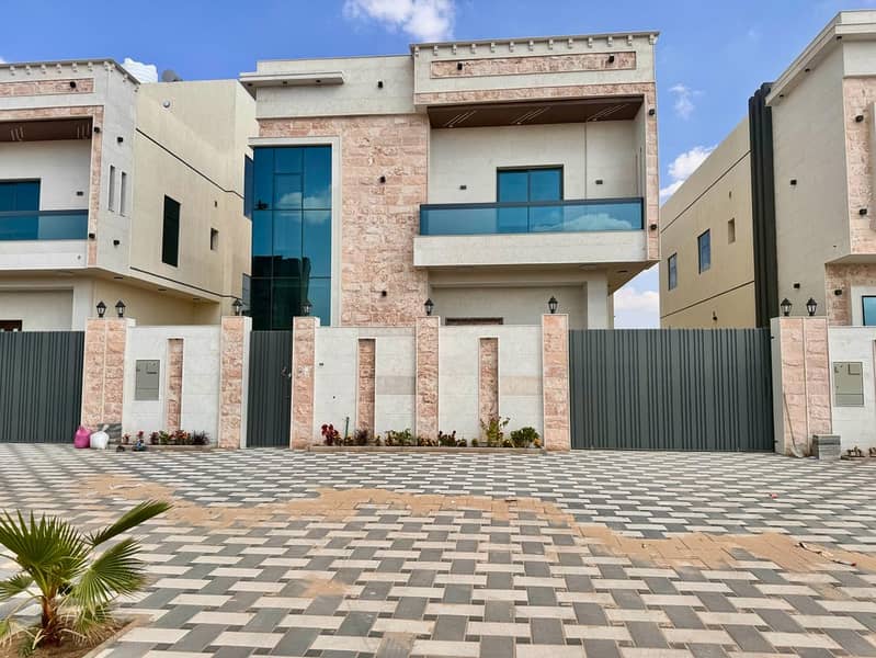 Villa for rent, ground + 1 + roof, 5 master bedrooms, in Al Zahia area, on the corner of two streets. . .