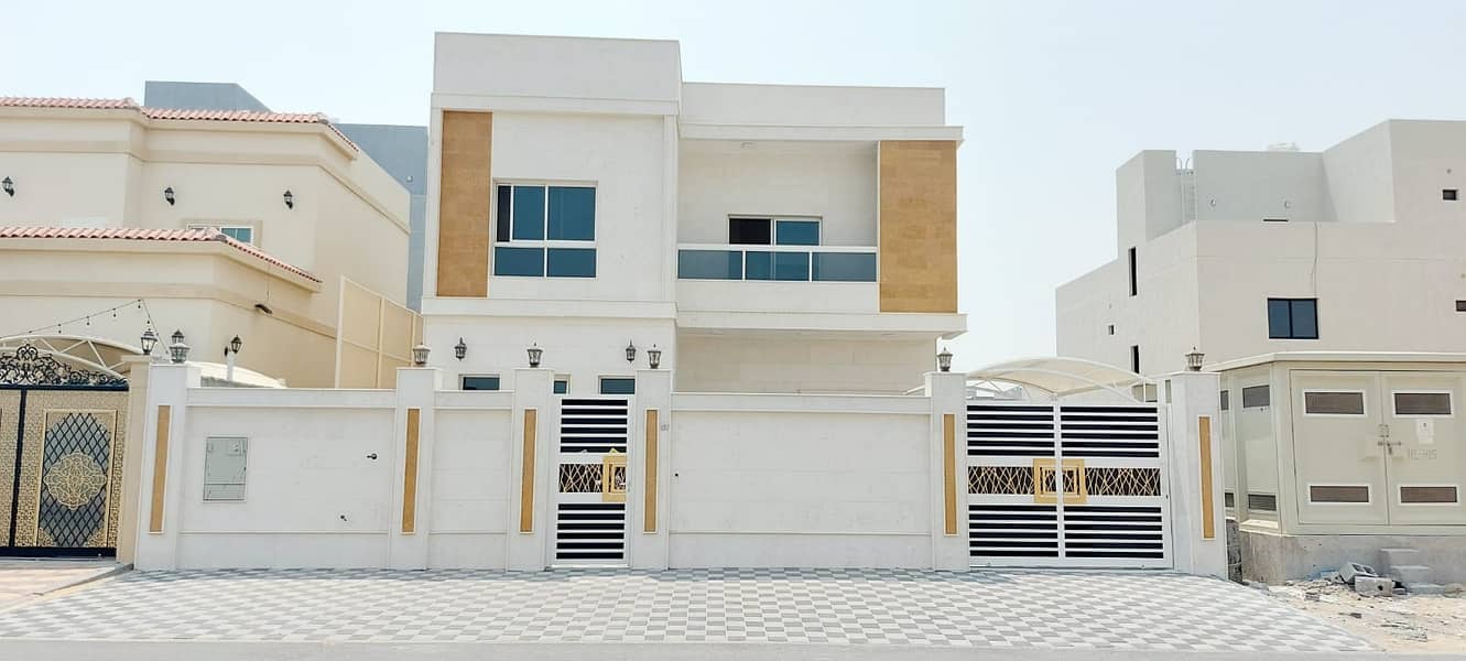 Villa for rent, ground floor + 1, in Al Zahia area, 3 master bedrooms, on Asphalt Street. .