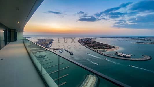 4 Bedroom Apartment for Rent in Dubai Harbour, Dubai - Vacant | Panoramic Sea and Palm View | High Floor