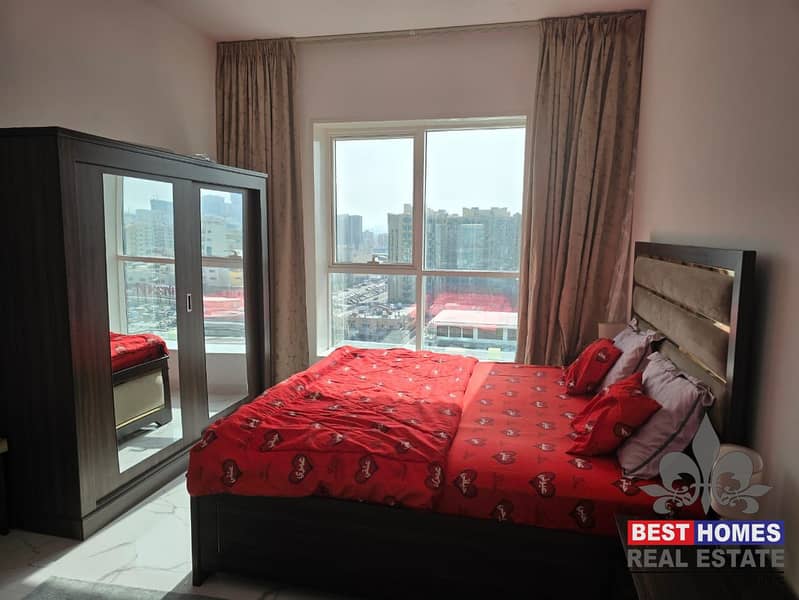 One bedroom Hall Fully Furnished With Parking For Rent Available in Oasis Tower Ajman U. A. E