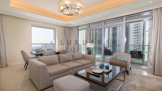 2 Bedroom Flat for Rent in Downtown Dubai, Dubai - Furnished | Burj Khalifa View | Serviced Apartment