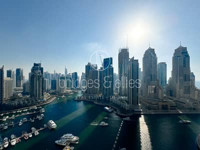 3 Bedroom Apartment for Rent in Dubai Marina, Dubai - PANORAMIC MARINA VIEW | HUGE BALCONY 3 BR | VACANT