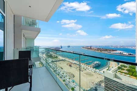 1 Bedroom Apartment for Rent in Dubai Harbour, Dubai - Private Beach | Furnished | Palm Sea View | Vacant