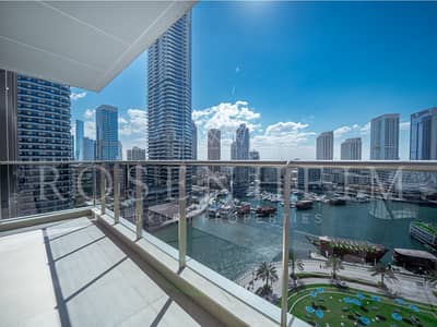 1 Bedroom Apartment for Sale in Dubai Marina, Dubai - Vacant|Unfurnished |Full Marina View| Middle Floor
